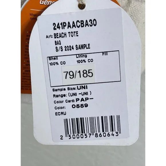 Parajumpers Beach Tote Bag Cream Orange Adjustable Strap Crossbody Logo $185 - Picture 8 of 14